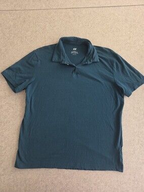 H&M Men's Dark Teal Polo Shirt
